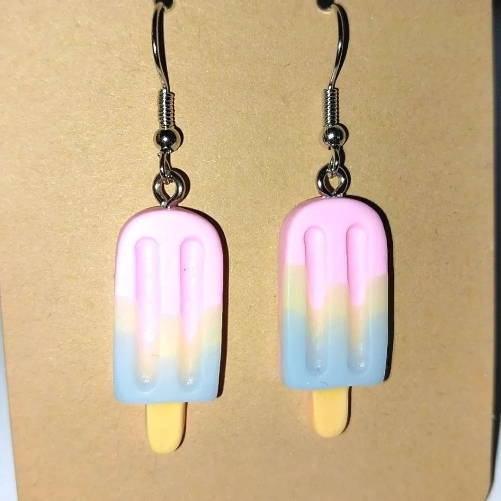 Hand crafted pop sicle dingle earrings